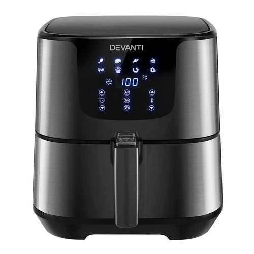 Devanti Air Fryer 7L LCD Fryers Oven Kitchen Fritadora de aire Devanti Air Fryer 7L LCD Fryers Oven Kitchen con pantalla LCD y diseño elegante.