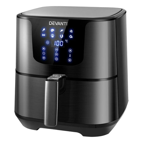 Devanti Air Fryer 7L LCD Fryers Oven Kitchen Fryer Devanti Air Fryer 7L LCD Fryers Oven Kitchen destacado en su diseño moderno y digital.