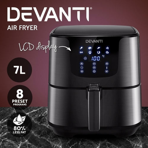 Devanti Air Fryer 7L LCD Fryers Oven Kitchen