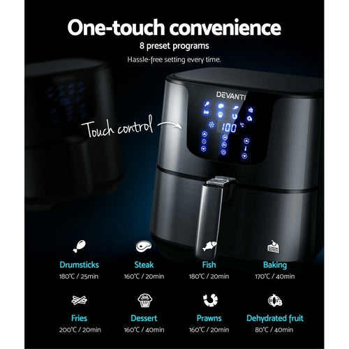 Devanti Air Fryer 7L LCD Fryers Oven Kitchen 