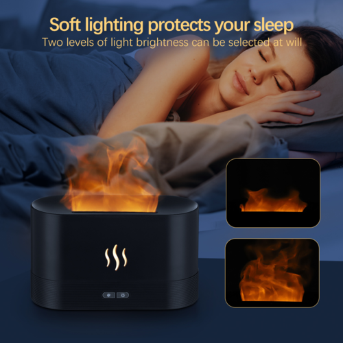 Aroma Diffuser Air Humidifier Flame Lamp Difusor con luz suave y efectos de llama para un ambiente relajante