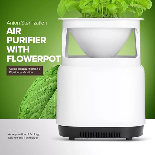 Air Purifier & Plant Stand con diseño moderno y tecnología de purificación de aire, ideal para casa y oficina.