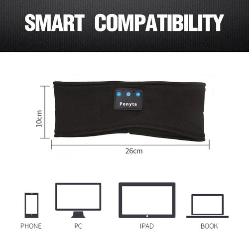 Bluetooth Sports Headband Elastic Eye Mask Sleeping Headphones for Men